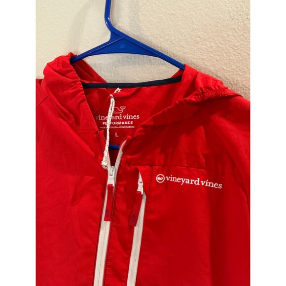 Vineyard Vines Performance Youth On The Go Packable Windbreaker Sz L Hooded - Picture 2 of 7
